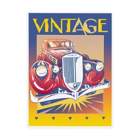 David Chestnutt 'Vintage Red Car' Canvas Art,14x19